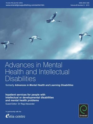 cover image of Advances in Mental Health and Intellectual Disabilities, Volume 9, Issue 3